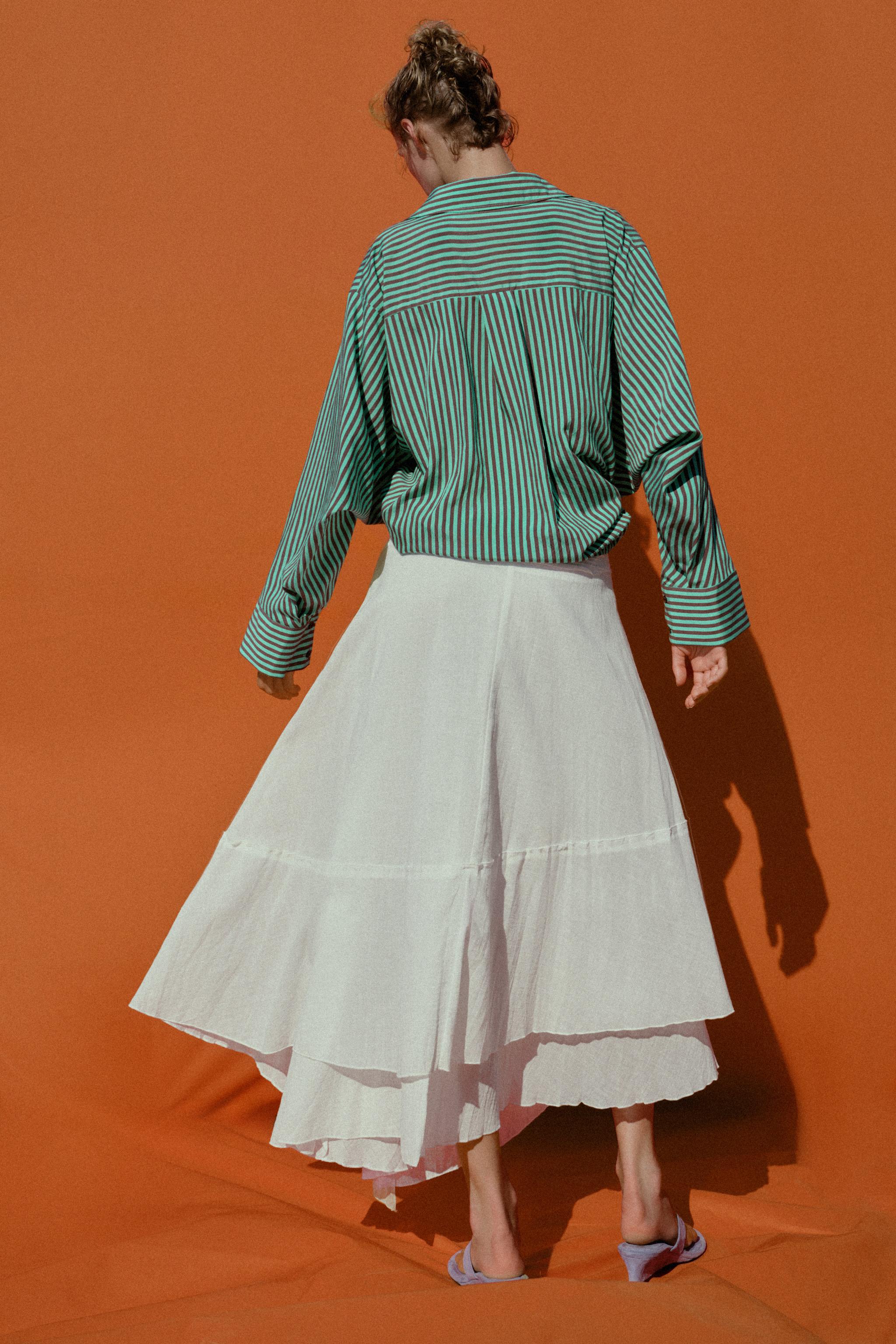 ASYMMETRIC RUSTIC FABRIC SKIRT